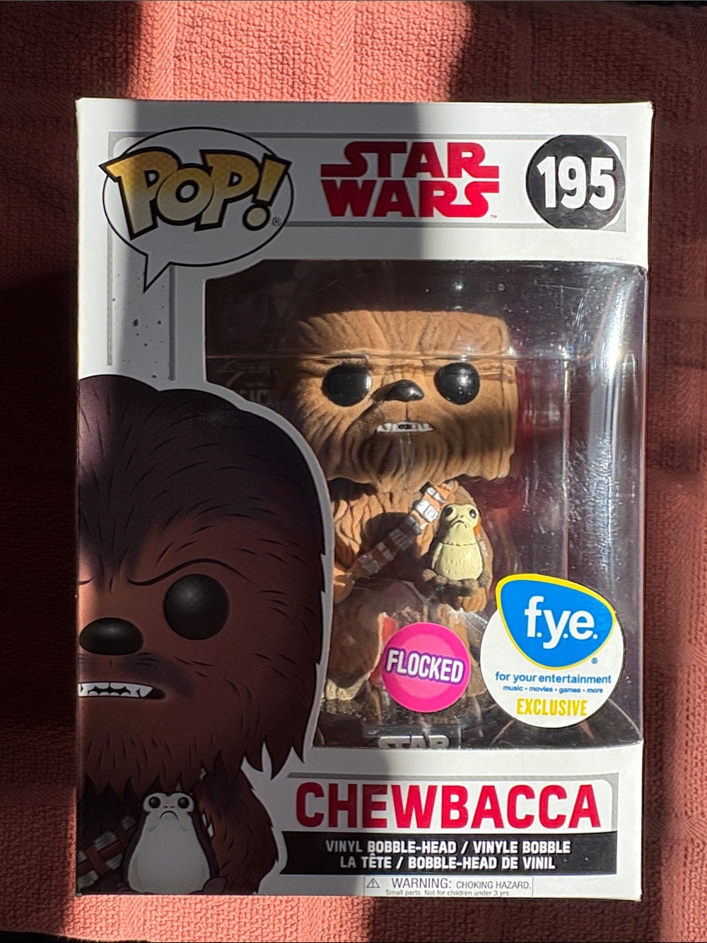 Funko Chewbacca Flocked Pop! Figure - Brown with Tan Porg